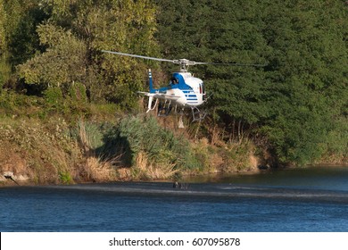 Fire Helicopter At Work