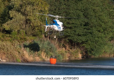 Fire Helicopter At Work