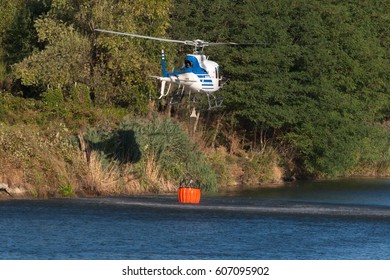 Fire Helicopter At Work