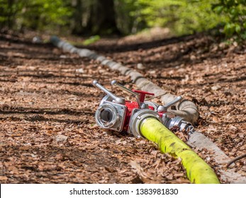 Fire Hose Forest Fire In Germany