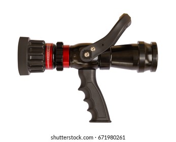 Fire Hose Nozzle Isolated On White Background. Clipping Path.
