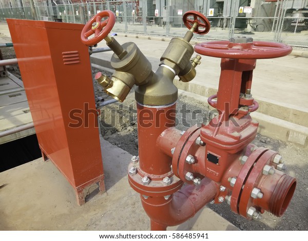 Fire Hose Valve Fire Hose Cabinet Stock Photo Edit Now 586485941