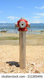 Fire hydrant on the seashore: