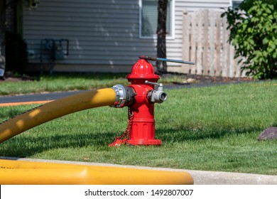 Fire Hydrant Use During Structure Fire Stock Photo 1492807007 ...