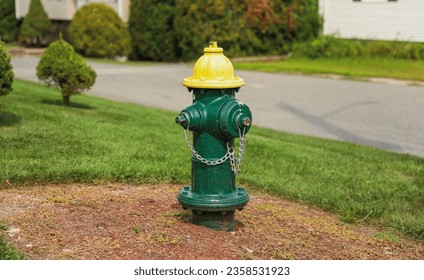 fire hydrant is a vital urban sentinel, standing ready to combat flames with its vibrant red hue. Symbolizing safety and emergency response, this metal sentinel provides a lifeline for firefighters