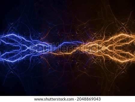 Fire and ice lightning background, abstract electrical plasma