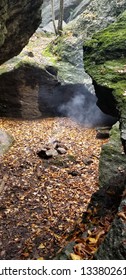 fire inside cave