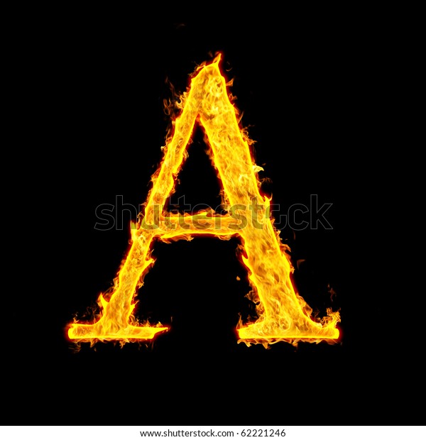 Fire Letter Stock Photo (Edit Now) 62221246