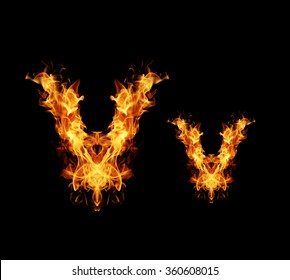 Fire Letter V Stock Photo 360608015 | Shutterstock