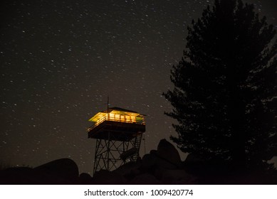 Fire Lookout At Night