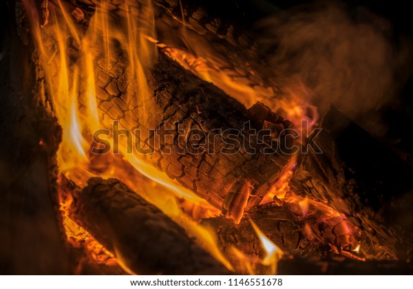 Fire Moves Across Wood Without Stop Stock Photo Edit Now 1146551678