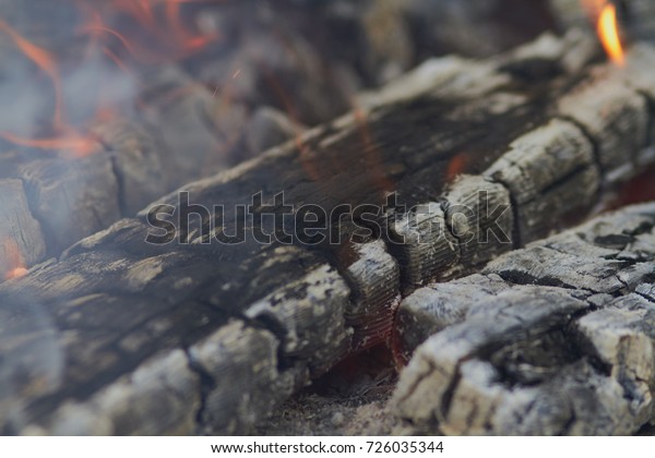 Fire Natural Wooden Logs Fireplace Cooking Stock Photo Edit Now