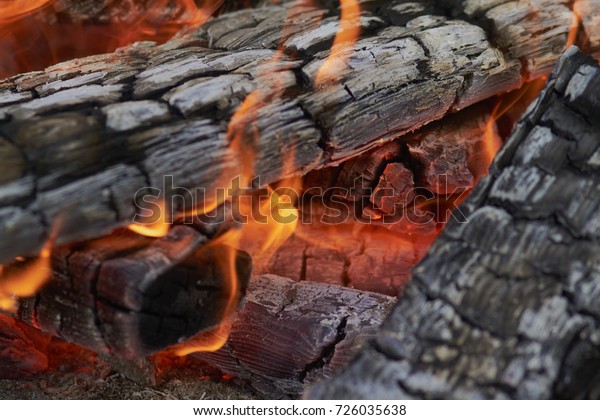 Fire Natural Wooden Logs Fireplace Cooking Stock Photo Edit Now