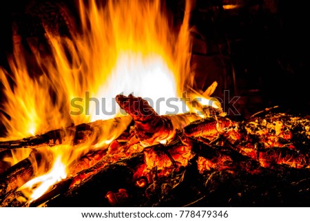 Similar – Image, Stock Photo Burning wood Adventure