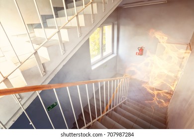 Fire Office Emergency Exit Stock Photo 707987284 | Shutterstock