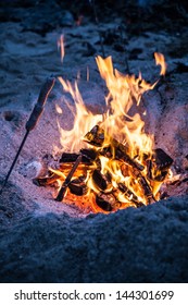 fire on beach