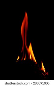 fire on a black background