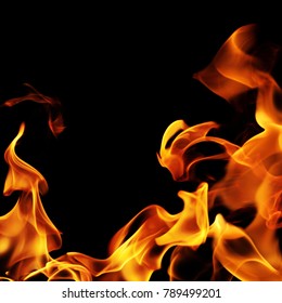 Fire On A Black Background