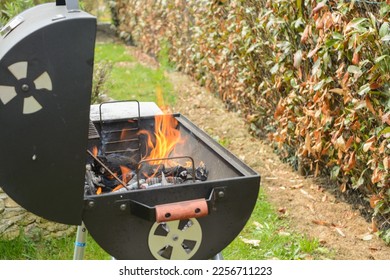 Fire is on the grill, barbecue can start - Shutterstock ID 2256711223