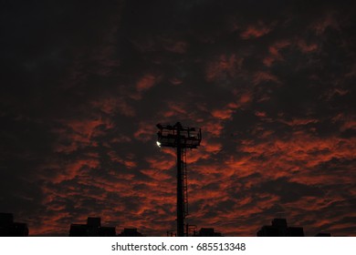 Fire on the sky .