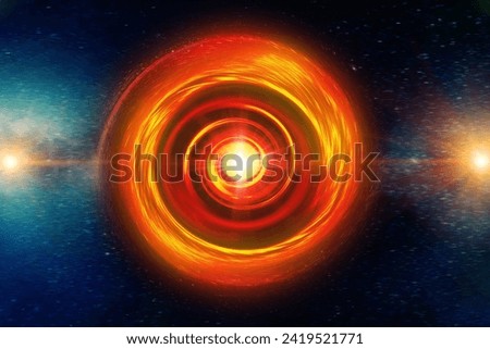 fire photon ring hot gas spining wormhole, Black hole super nova in deep space galaxy creative science imagine element from NASA