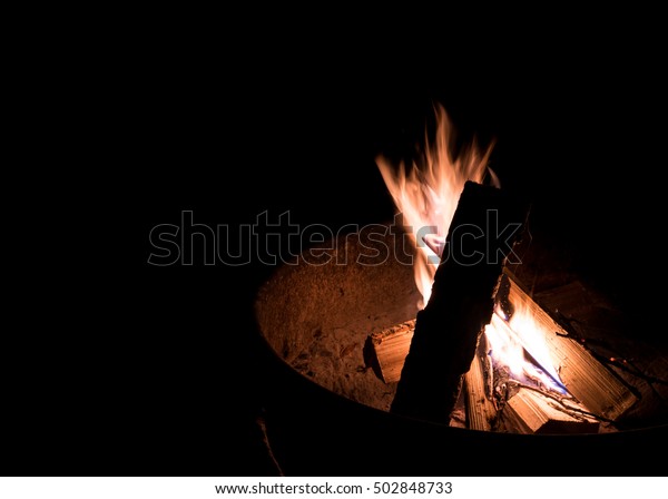 Fire Pit Flames Campsite Fire Ring Stock Photo Edit Now 502848733