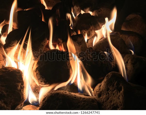 Fire Pit Rocks Miscellaneous Parks Outdoor Stock Image