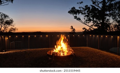 Fire Pit sunset over the Australian outback  - Powered by Shutterstock