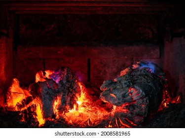 Fire Place Shot In A Cabin In Yosemite National Park California 