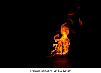 fire png burning flame Isolated on a black background