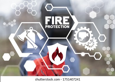 Fire Protection Industry Concept. Fire Alarm Control Industrial Automatic System.