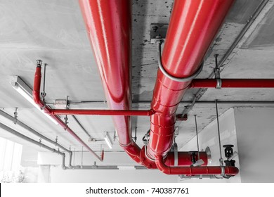 Fire Protection System, Main Sprinkler Line On Ceiling, .