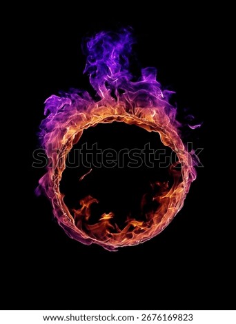 Fire ring of black background