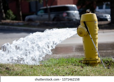 Fire Safety Hydrant Maintenance Open Water Flow Street Gushing