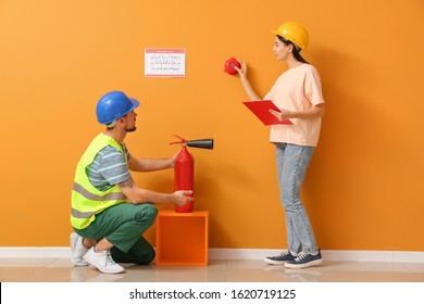 Fire Safety Specialists Inspecting Building