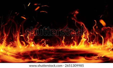Fire Smoke In Dramatic Inferno - Flame Effect Glowing In Hell - Abstract Real Fog