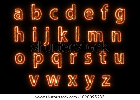 Fire Solar English Alphabet Lowercase