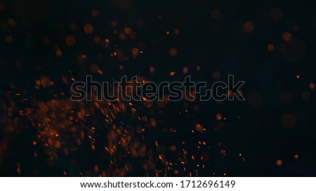 Fire sparks isolated on black background