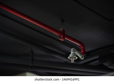 Fire sprinkler spring Installed in the ceiling in the building And will work automatically when a fire occurs Prevent fire. - Shutterstock ID 1469416991