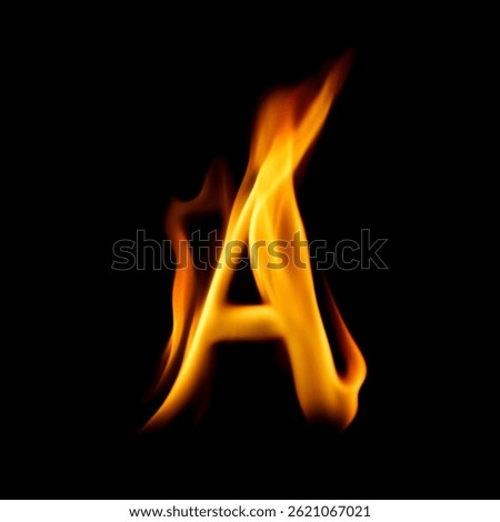 Fire Subtle Flame Letter A Overlay - Realistic Burning Text Effect for Dramatic Designs. Perfect for Action, Sports and Bold Branding Projects.  
