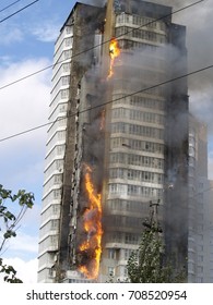 a fire in a tall building
