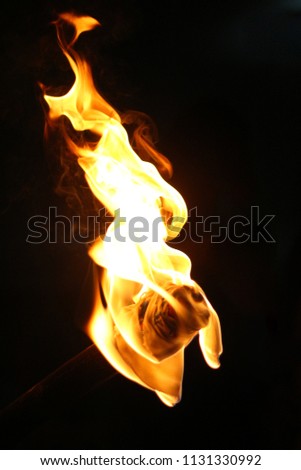 fire torch with black background