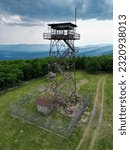 Fire tower on Rich Mountain at Queen Wilhelmina near Mena Arkansas in the Ouachita National Forest.