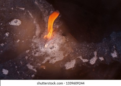 Fire In Water From Calcium Carbide.