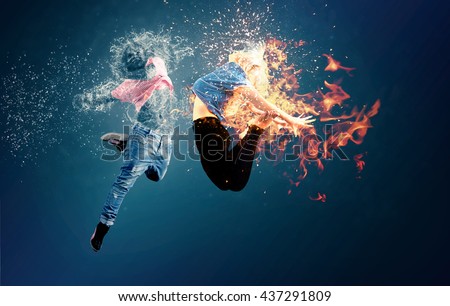 Fire and water collide