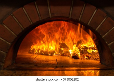 Fire Wood Burning In The Oven