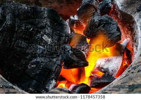 Similar – Image, Stock Photo Preparation of meal on a fire