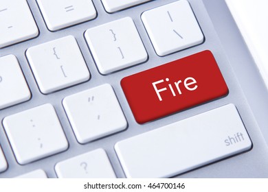 Fire word in red keyboard buttons