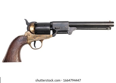 Firearms of the Old West - Percussion Army Revolver isolated on white background