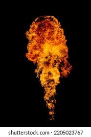 Fireball Isolated On Black, Flame Element, Sample